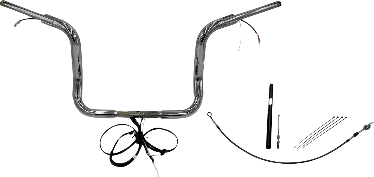 FAT BAGGERS INC. Handlebar Kit - Pointed Top - 12" - Chrome 812412