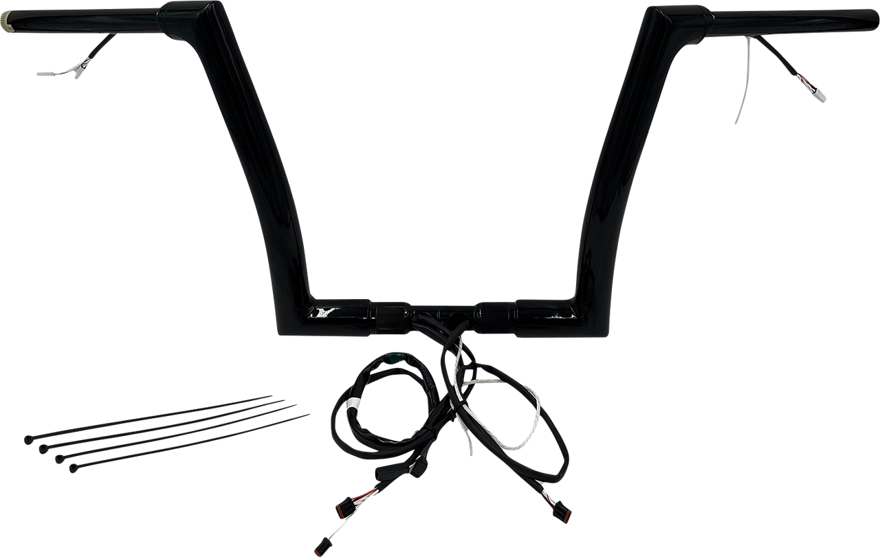 FAT BAGGERS INC. Handlebar Kit - Flat Top - 12" - Black 602312-B