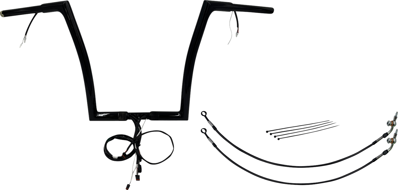 FAT BAGGERS INC. Handlebar Kit - Flat Top - 14" - Black 701914-B
