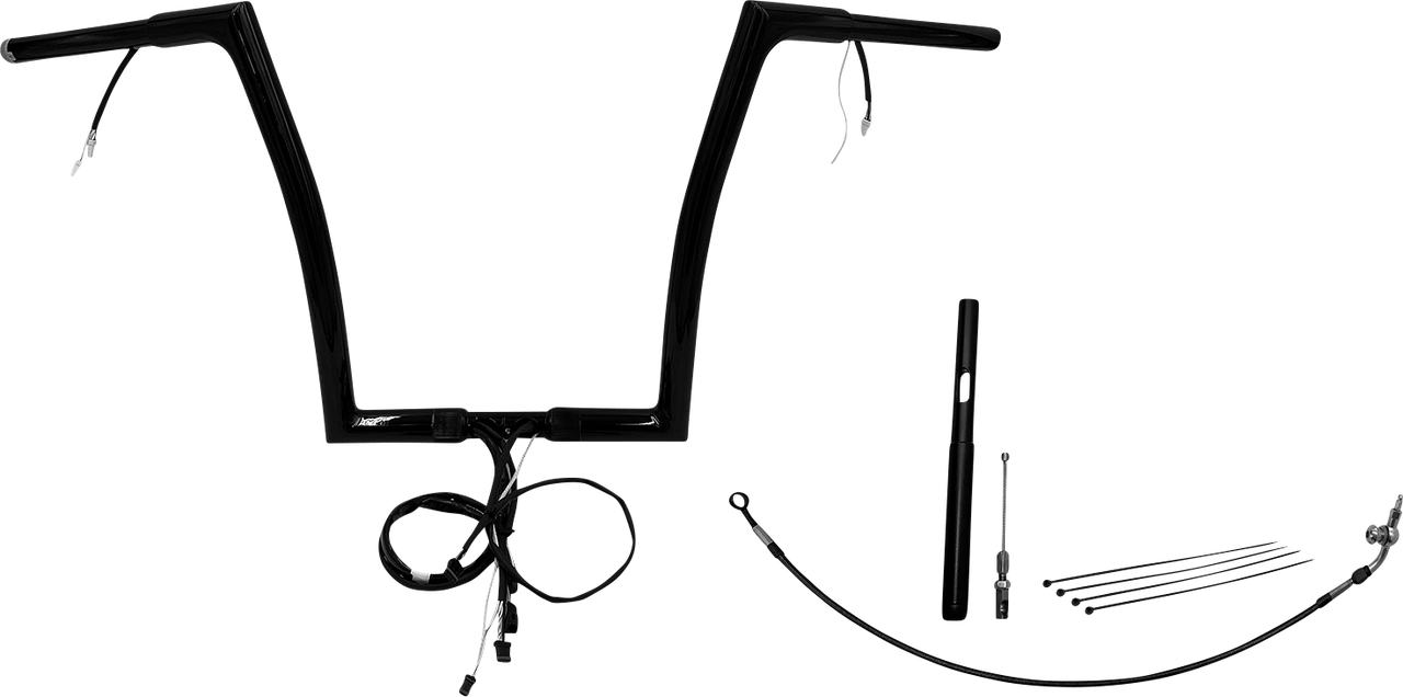 FAT BAGGERS INC. Handlebar Kit - Flat Top - 14" - Black 712914-B