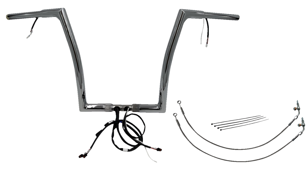 FAT BAGGERS INC. Handlebar Kit - Flat Top - 14" - Chrome 702914