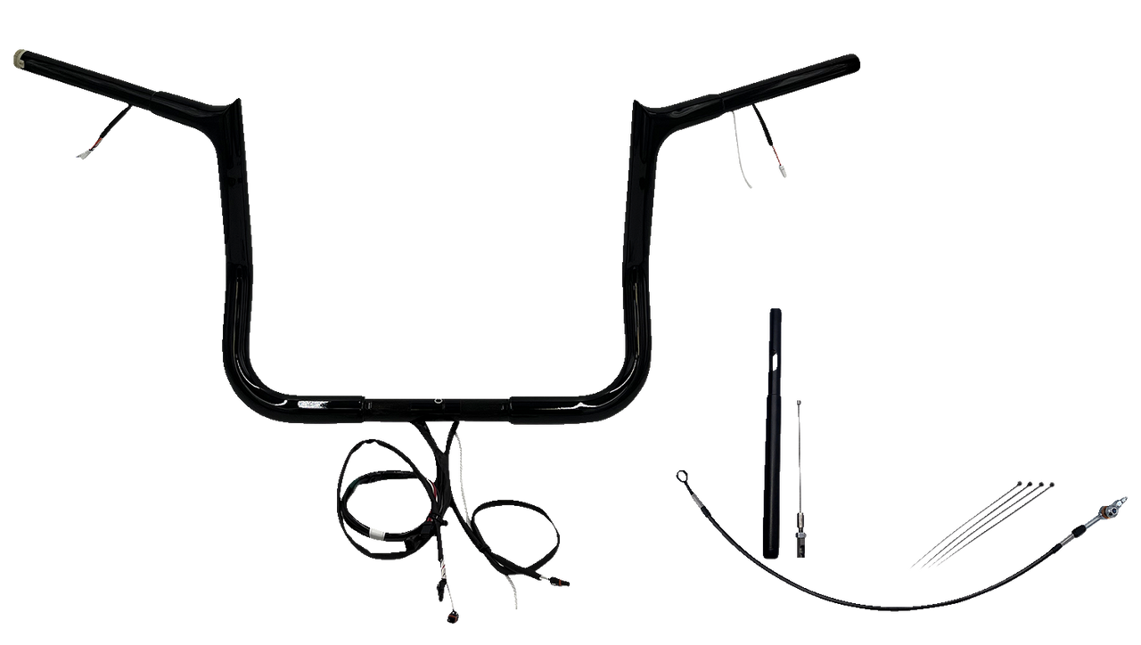 FAT BAGGERS INC. Handlebar Kit - Pointed Top - 12" - Black 912012-B