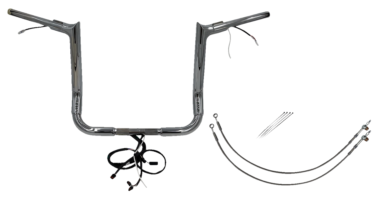 FAT BAGGERS INC. Handlebar Kit - Pointed Top - 14" - Chrome 801214