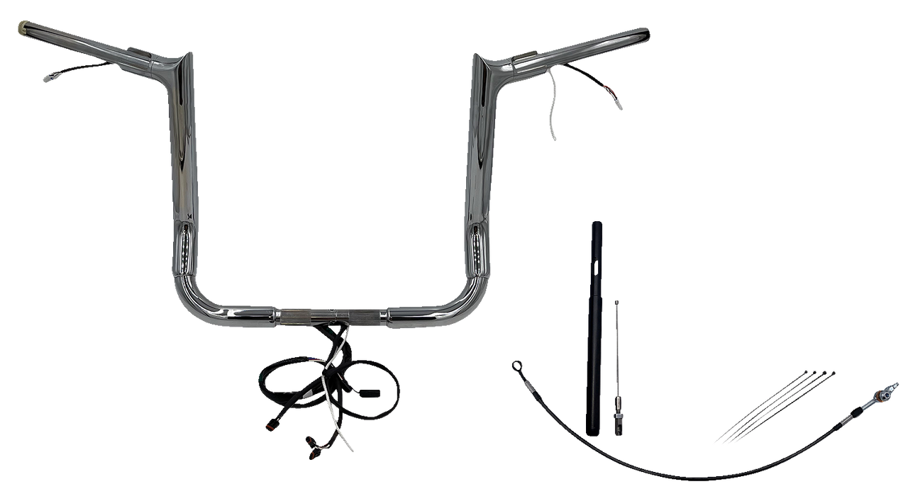 FAT BAGGERS INC. Handlebar Kit - Pointed Top - 14" - Chrome 812014