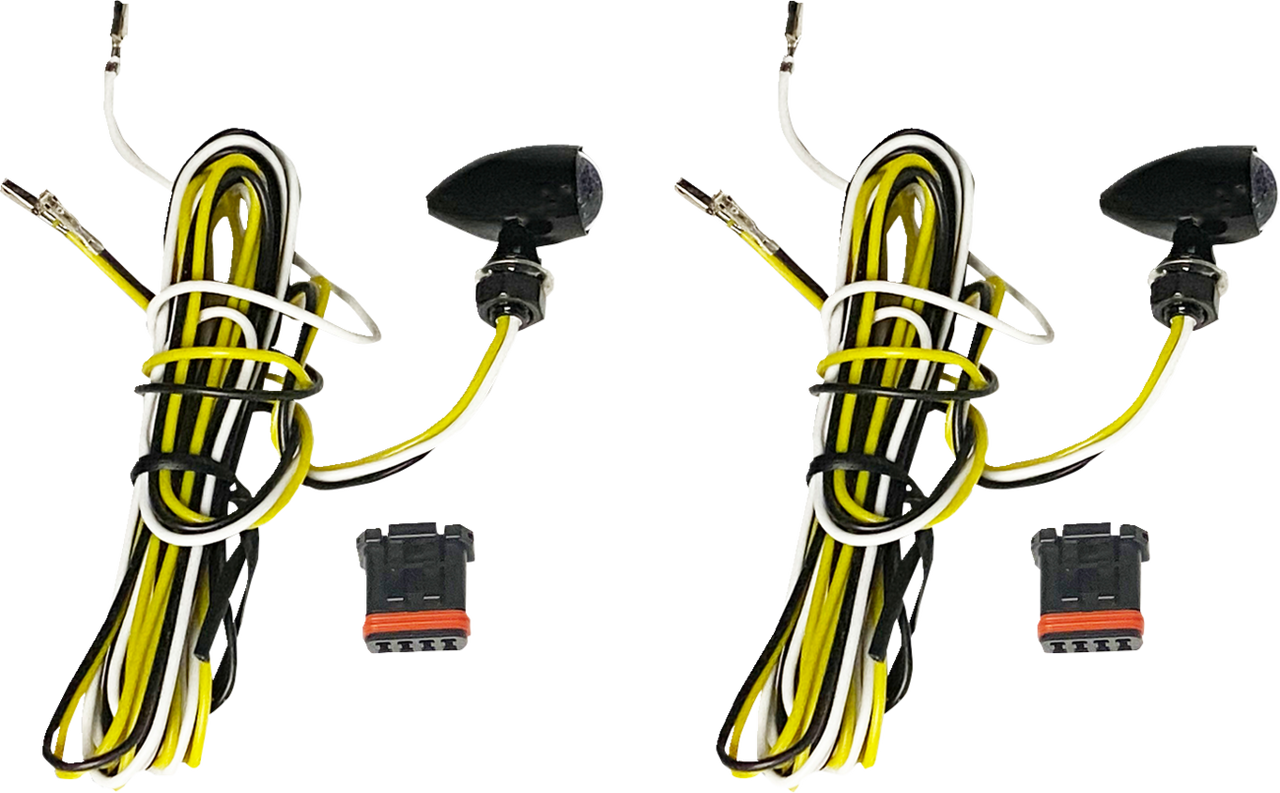 CUSTOM DYNAMICS Micro Turn Signals - LED - Amber/White CD-MICRO-AW2-B