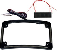 Thumbnail for CUSTOM DYNAMICS License Plate Frame - Red/White LED - Gloss Black TF08-B