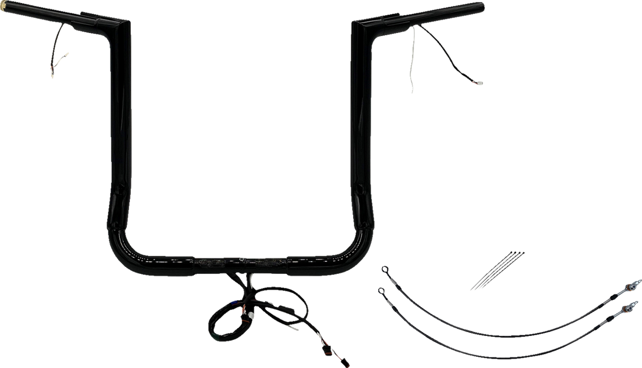 FAT BAGGERS INC. Handlebar Kit - Flat Top - 16" - Black 601216-B