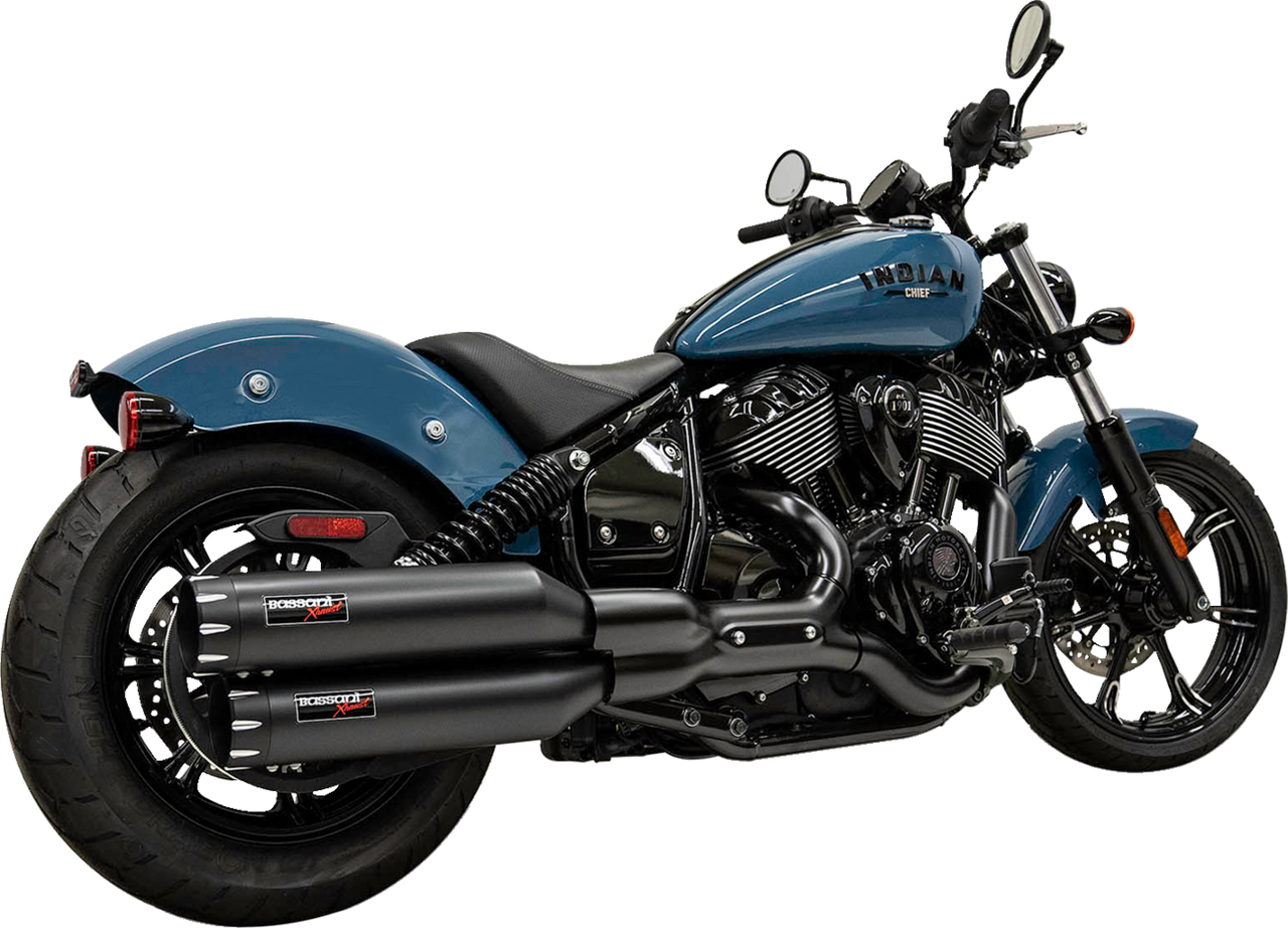 BASSANI XHAUST 4" Slip-On Mufflers - Black 8CH17B