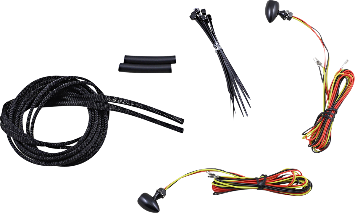 CUSTOM DYNAMICS Micro Turn Signals - Dual - Amber/Red- Black CD-MICRO-AR2-B