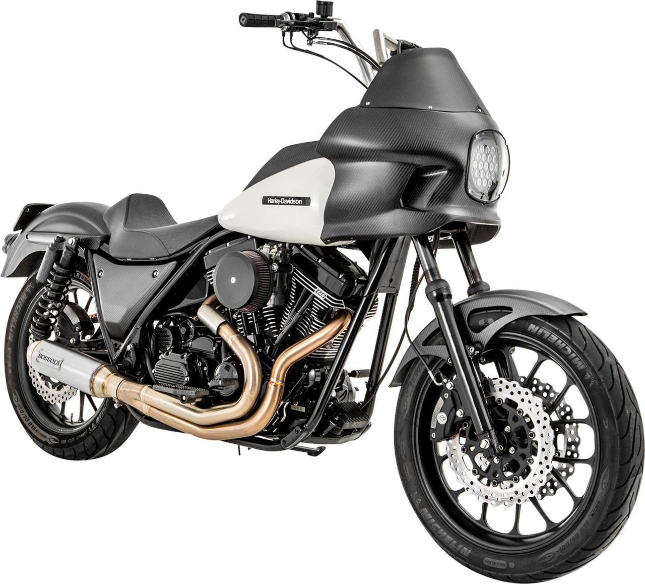 BASSANI XHAUST 2-into-1 Exhaust System with Super Bike 4" Muffler - Stainless Steel 1FXR3SS