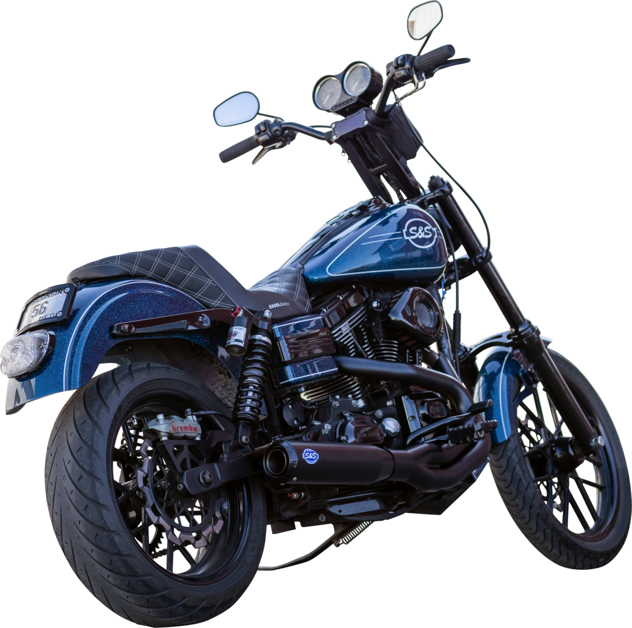 S&S CYCLE 2-into-1 Qualifier Exhaust System - Guardian Black 550-1098