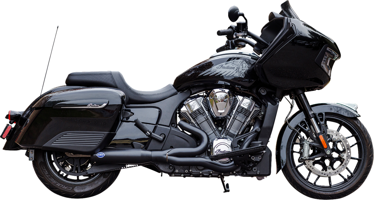 S&S CYCLE 2-into-1 Qualifier Exhaust System - 50-State - Black - Stainless Steel 550-1085