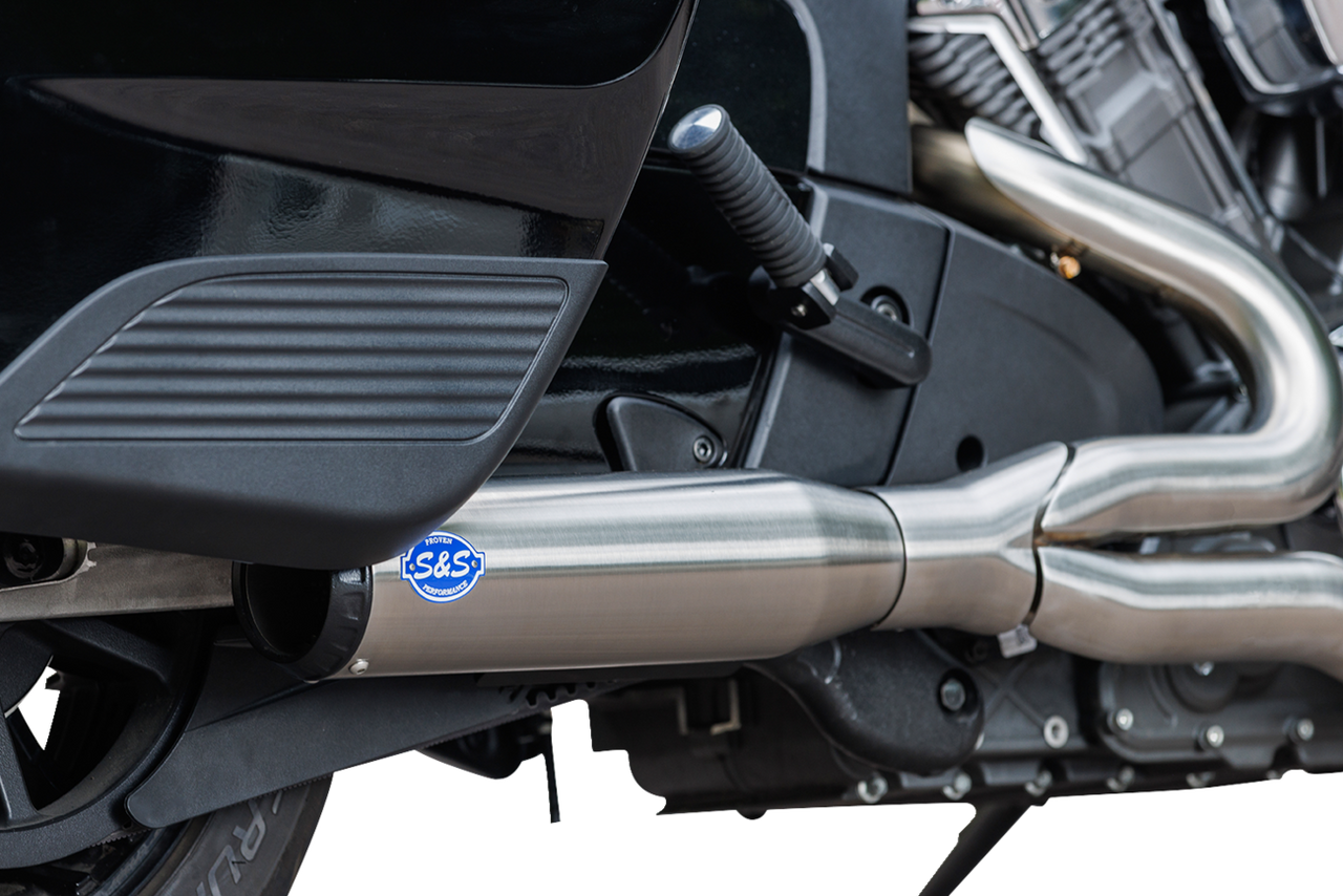 S&S CYCLE 2-into-1 Qualifier Exhaust System - Race Only - Brushed - Stainless Steel 550-1082