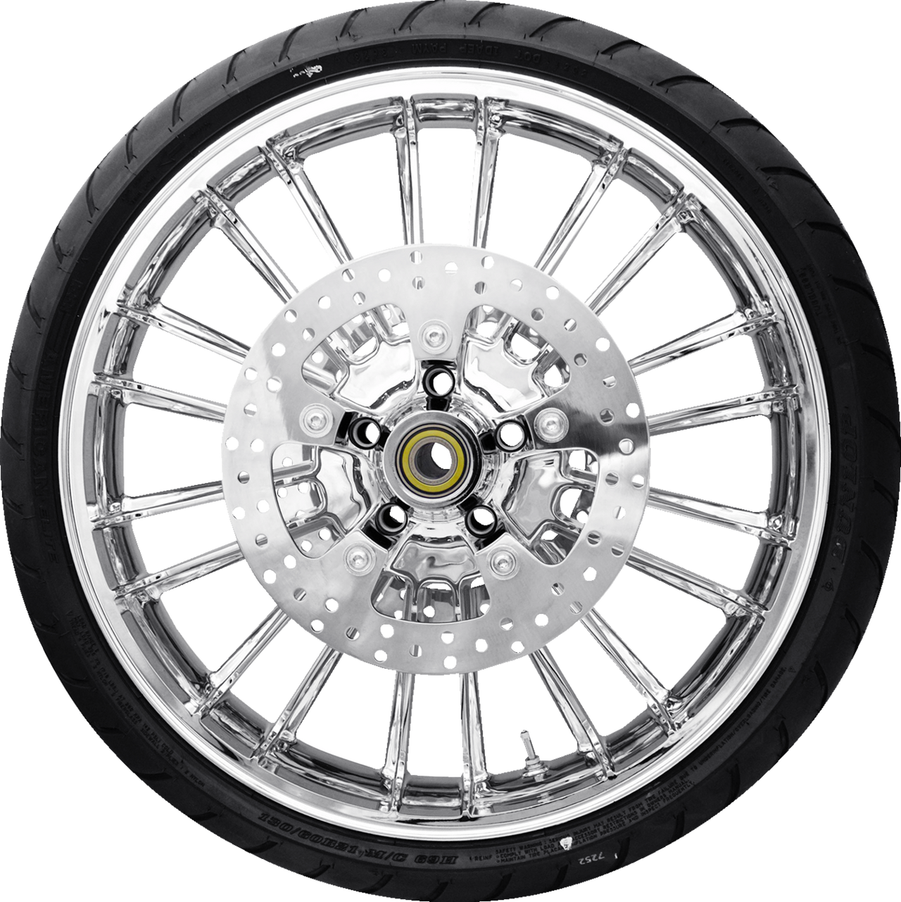 COASTAL MOTO Atlantic Front Wheel (21"/Chrome)/Rotors (11.8")/Dunlop Tire (130/60B21) PKG-ATL213CH-ABST