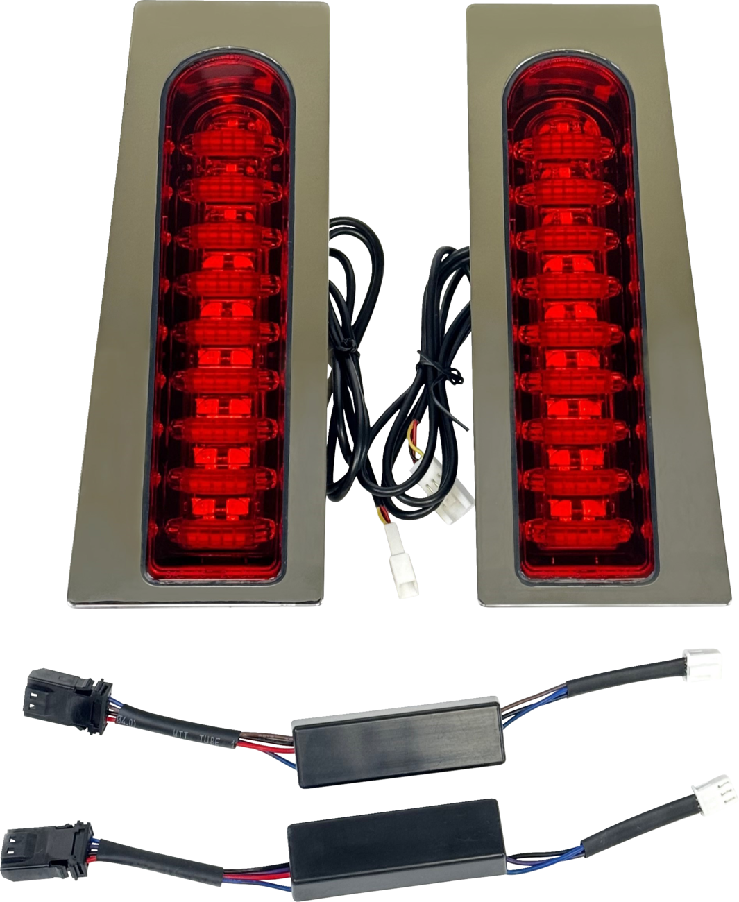 CUSTOM DYNAMICS ProBEAM Auxiliary Fillerz - Run/Brake/Turn - Red Lens - Chrome PB-FILL-23-RC