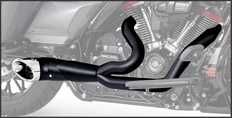 Turnout 2 1 Black W/Chrome Tip `17 Up Flt/H