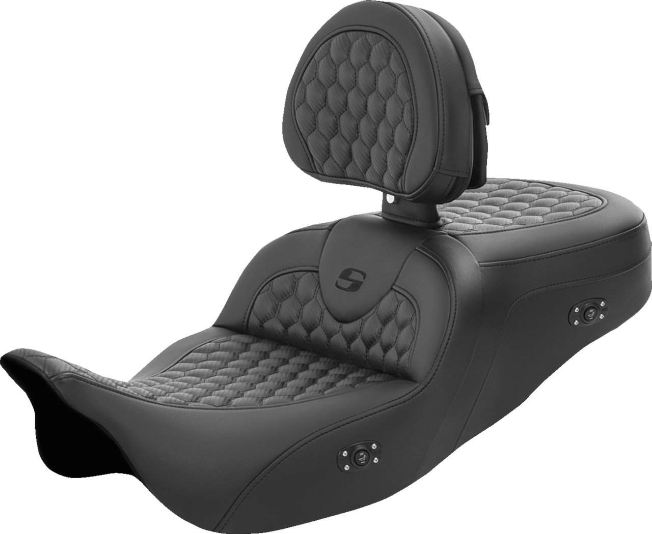 SADDLEMEN RoadSofa* Seat - Honeycomb - with Backrest - Heated - FL '08-'23 808-07B-189BRHC
