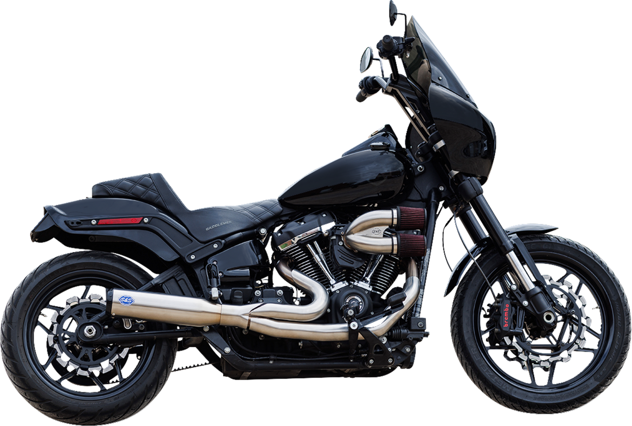 S&S CYCLE 2-into-1 Qualifier Exhaust System - 49-State - Silver 550-1103