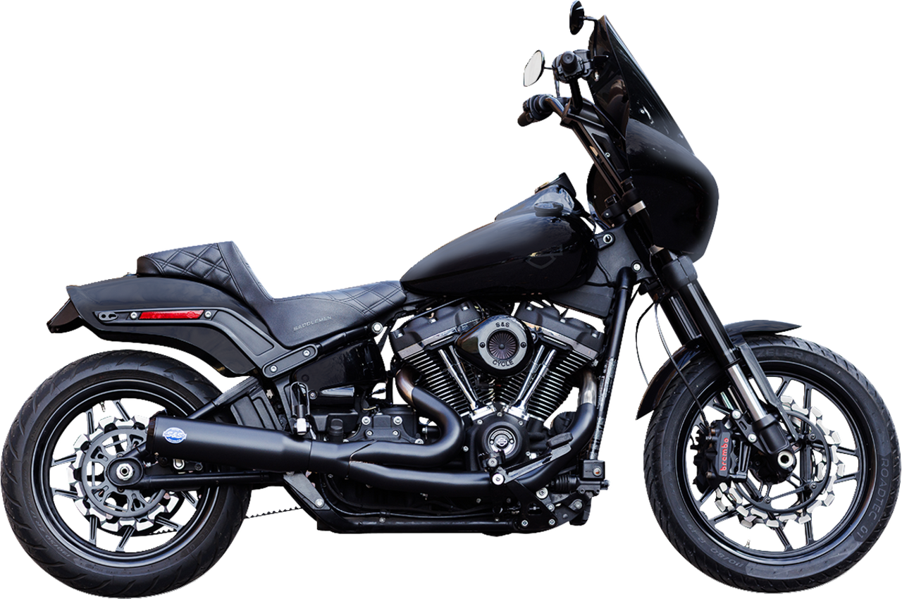 S&S CYCLE 2-into-1 Qualifier Exhaust System - 49-State - Black 550-1104