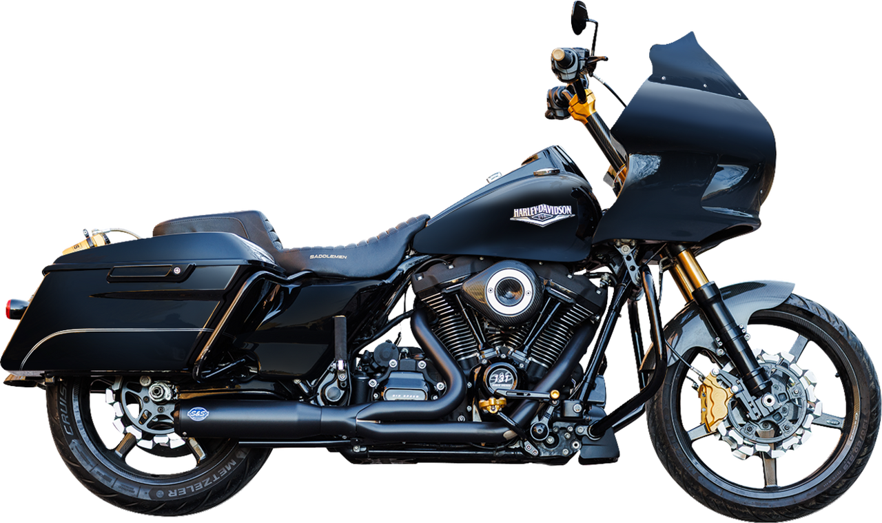S&S CYCLE 2-into-1 Qualifier Exhaust System - Race Only - Guardian Black 550-1109