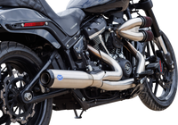 Thumbnail for S&S CYCLE 2-into-1 Qualifier Exhaust System - 49-State - Silver 550-1103