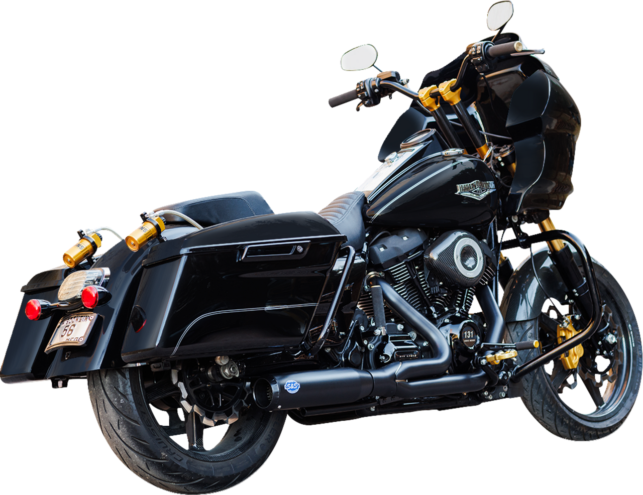S&S CYCLE 2-into-1 Qualifier Exhaust System - 49-State - Black 550-1110