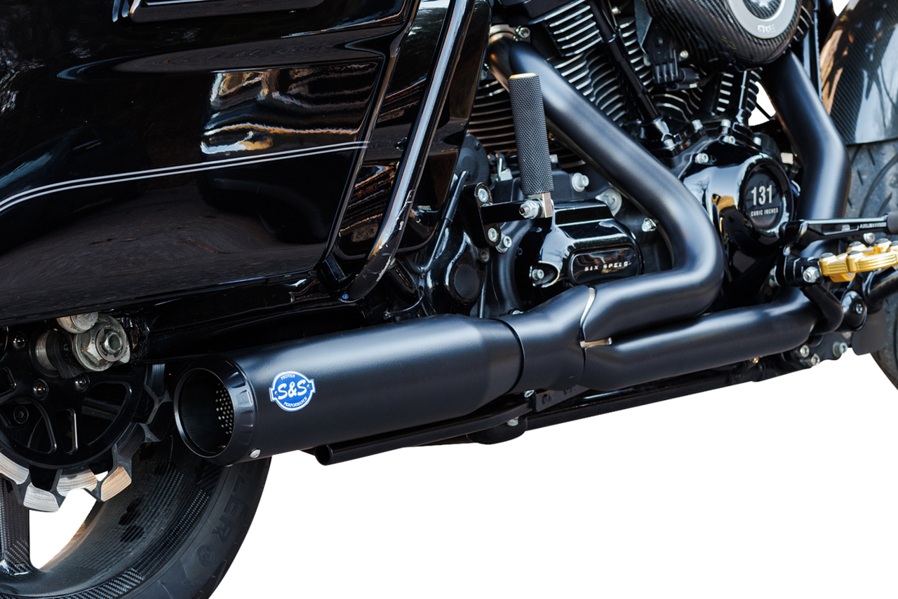 S&S CYCLE 2-into-1 Qualifier Exhaust System - 49-State - Black 550-1110