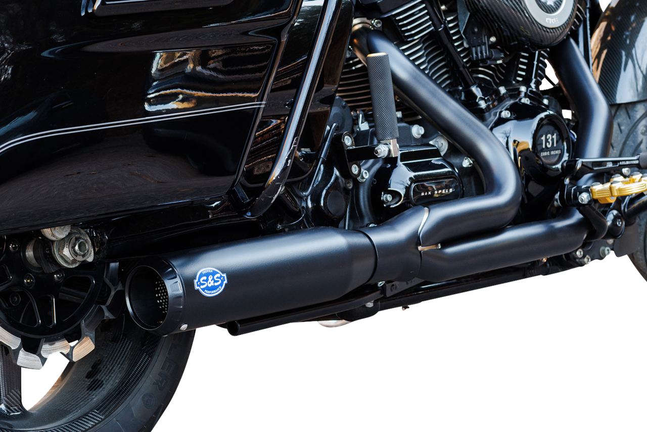 S&S CYCLE 2-into-1 Qualifier Exhaust System - Race Only - Guardian Black 550-1109
