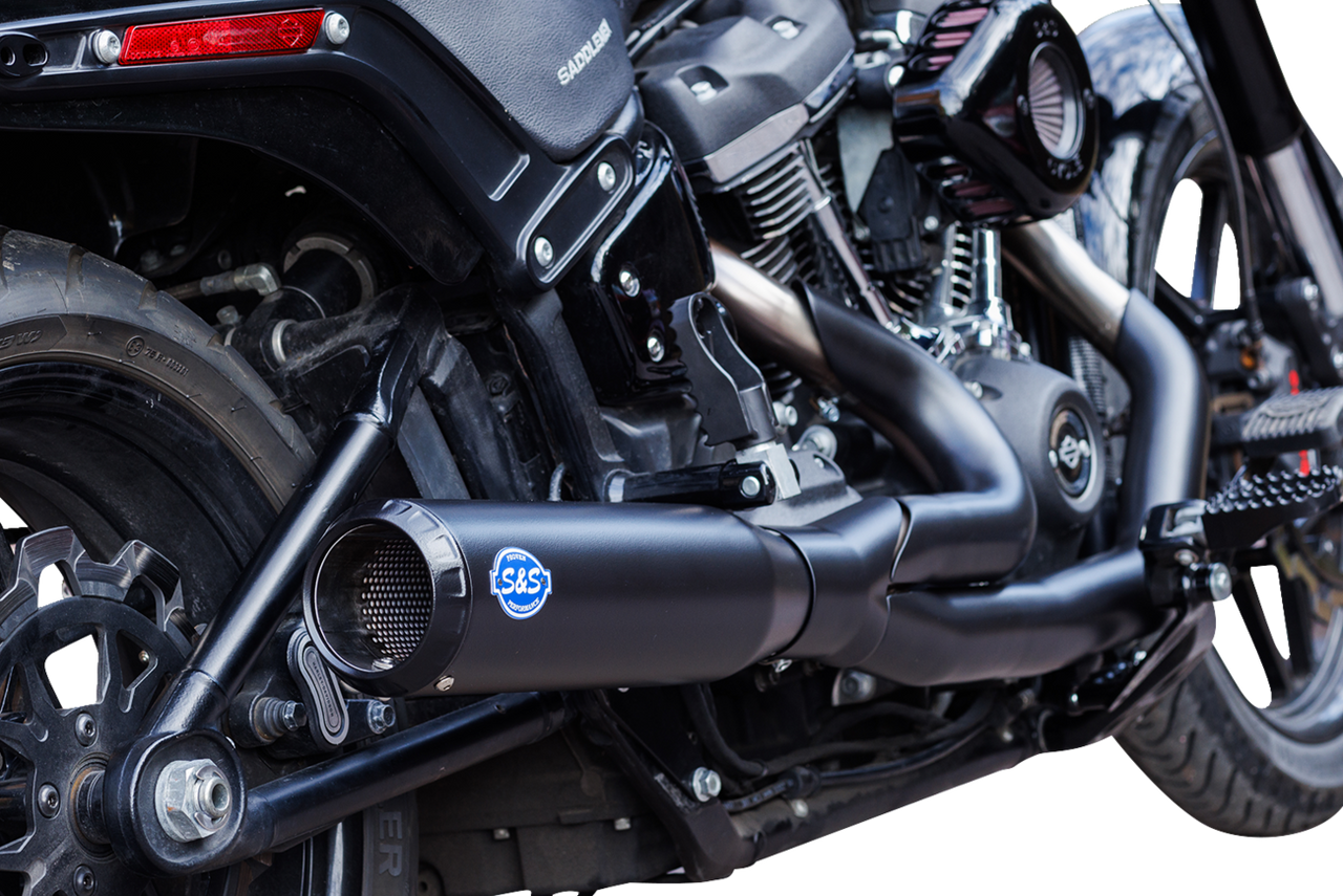 S&S CYCLE 2-into-1 Qualifier Exhaust System - Race Only - Guardian Black 550-1106
