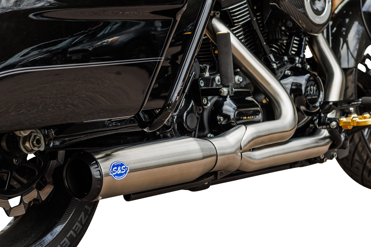 S&S CYCLE 2-into-1 Qualifier Exhaust System - 49-State - Silver 550-1108