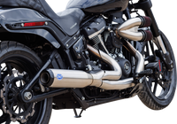 Thumbnail for S&S CYCLE 2-into-1 Qualifier Exhaust System - Race Only - Brushed Stainless 550-1105