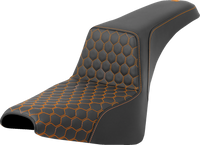 Thumbnail for SADDLEMEN Step-Up Seat - Honeycomb - Orange Stitching - FXBB/FXST '18-'24 A818-30-177ORA