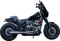 Thumbnail for S&S CYCLE 2-into-1 Superstreet Exhaust System - Brushed Stainless Steel 550-1099