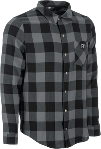 Thumbnail for FLY RACING Fly Tek Flannel Black/Grey Medium - Performance Flannel Shirt