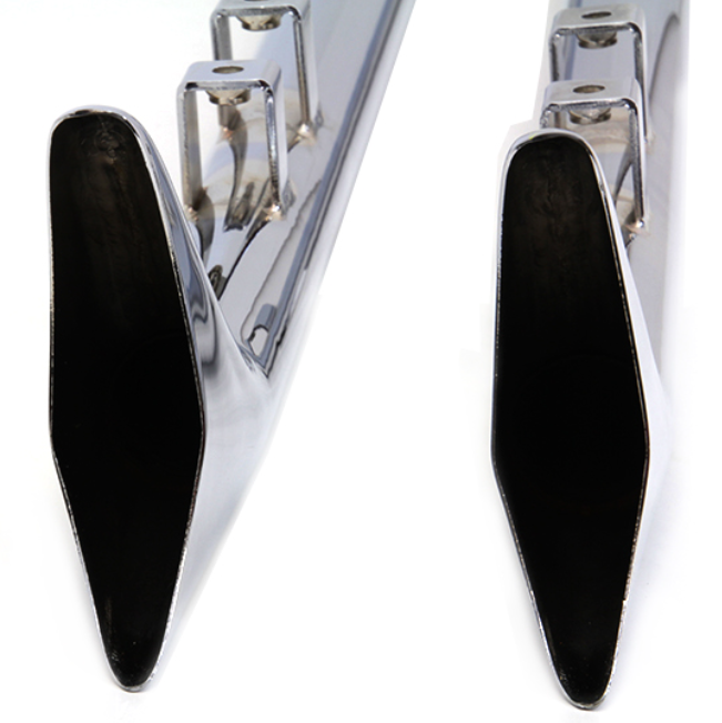36" Straight Fishtail Set Chrome