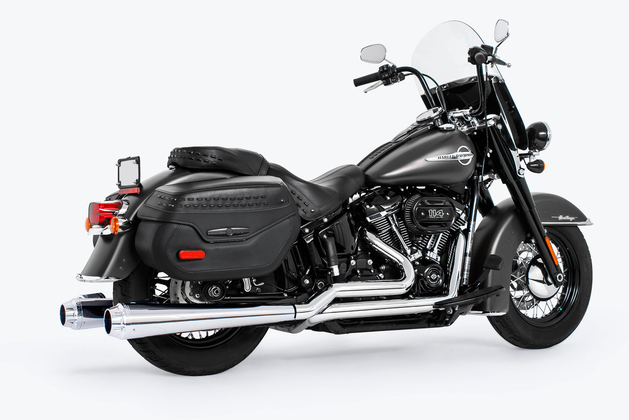 American Outlaw Duals 4.5" Chrome W/Chrome Tip M8 Softail