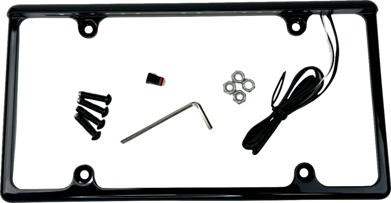 CUSTOM DYNAMICS License Plate Frame - LED - Gloss Black LPF-AUTO-B