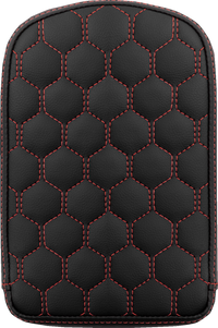 Thumbnail for SADDLEMEN RoadSofa* Sissy Bar Pad - Honeycomb - Red Stitching 041149RED