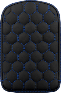 Thumbnail for SADDLEMEN RoadSofa* Sissy Bar Pad - Honeycomb - Blue Stitching 041149BLU