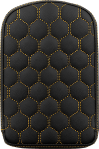 Thumbnail for SADDLEMEN RoadSofa* Sissy Bar Pad - Honeycomb - Gold Stitching 041149GOL