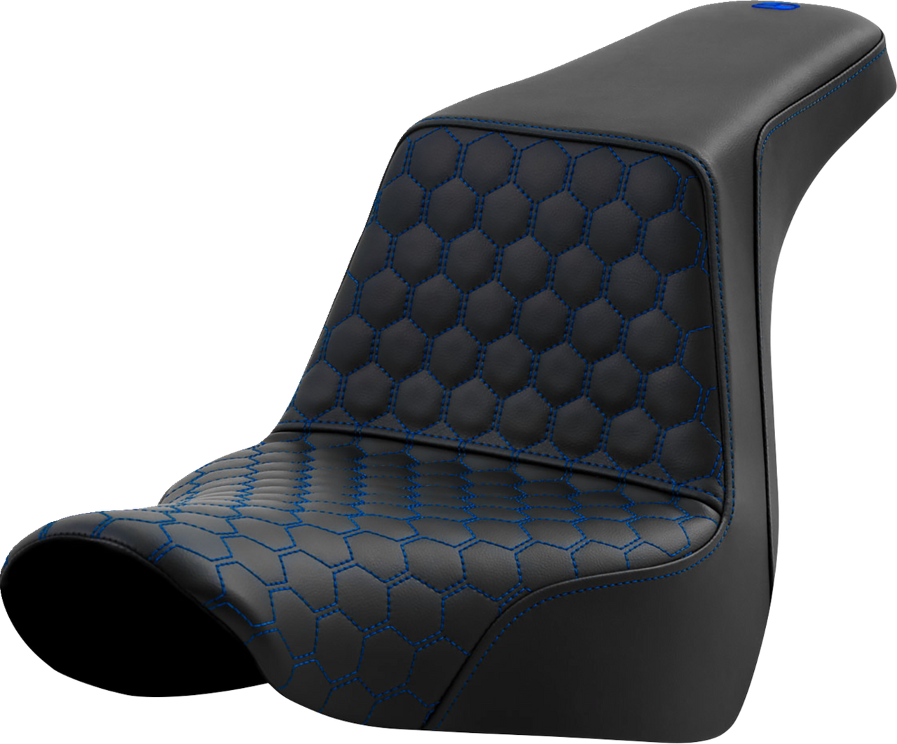 SADDLEMEN Step-Up Seat - Honeycomb - Blue Stitching - FL/FX '18-'24 A818-29-177BLU