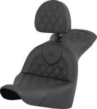 Thumbnail for SADDLEMEN RoadSofa* Seat - Lattice Stitch - with Driver Backrest - FLFB/FXBR '18-'24 818-27-182BR
