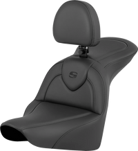 Thumbnail for SADDLEMEN RoadSofa* Seat - Black - with Driver Backrest - FLFB/FXBR '18-'24 818-27-187BR
