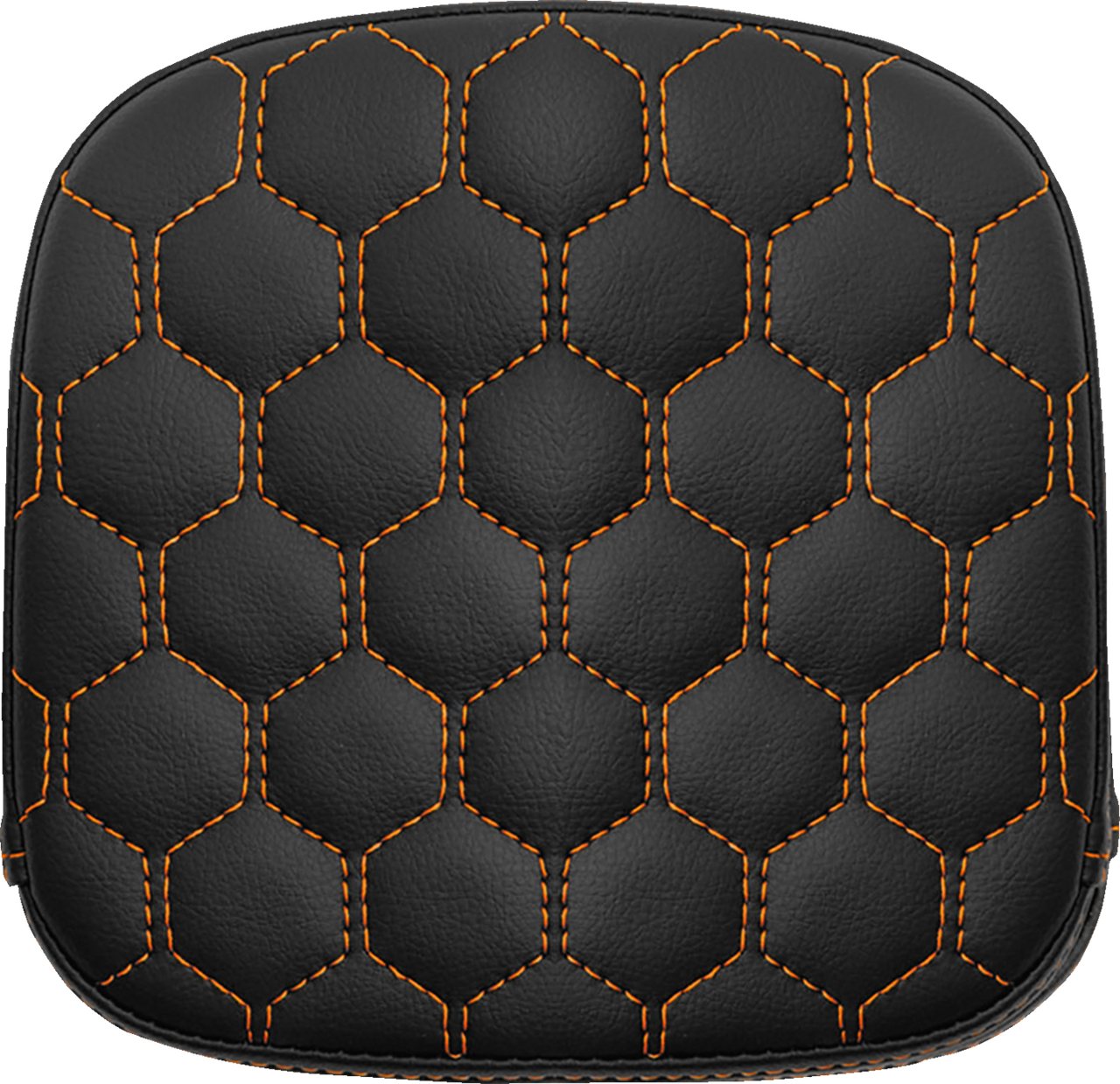 SADDLEMEN Sissy Bar Pad - Honeycomb - Orange Stitching 040749ORA