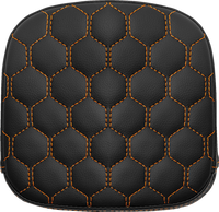 Thumbnail for SADDLEMEN Sissy Bar Pad - Honeycomb - Orange Stitching 040749ORA