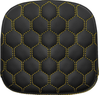 Thumbnail for SADDLEMEN Sissy Bar Pad - Honeycomb - Gold Stitching 040749GOL