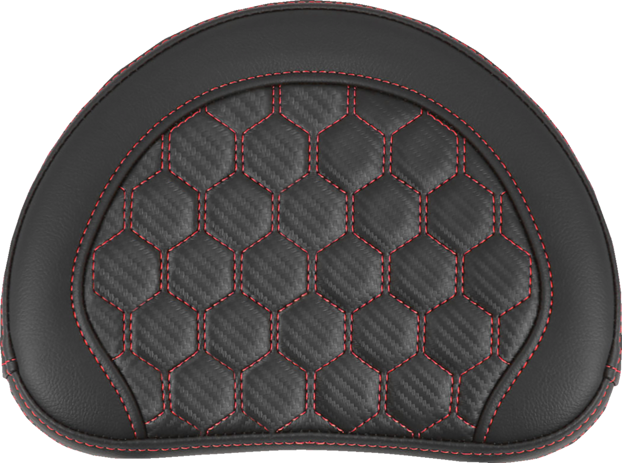 SADDLEMEN RoadSofa* Sissy Bar Pad - Honeycomb - Red Stitching 051349RED