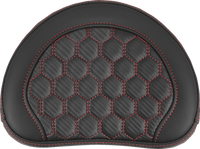 Thumbnail for SADDLEMEN RoadSofa* Sissy Bar Pad - Honeycomb - Red Stitching 051349RED