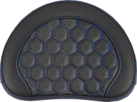 Thumbnail for SADDLEMEN RoadSofa* Sissy Bar Pad - Honeycomb - Blue Stitching 051349BLU
