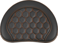 Thumbnail for SADDLEMEN RoadSofa* Sissy Bar Pad - Honeycomb - Orange Stitching 051349ORA